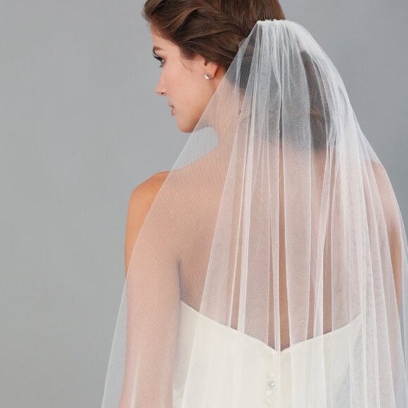 Bel Aire V7333C Luxe Soft Tulle Cathedral Ivory Wedding Veil and Blusher - Picture 2 of 5